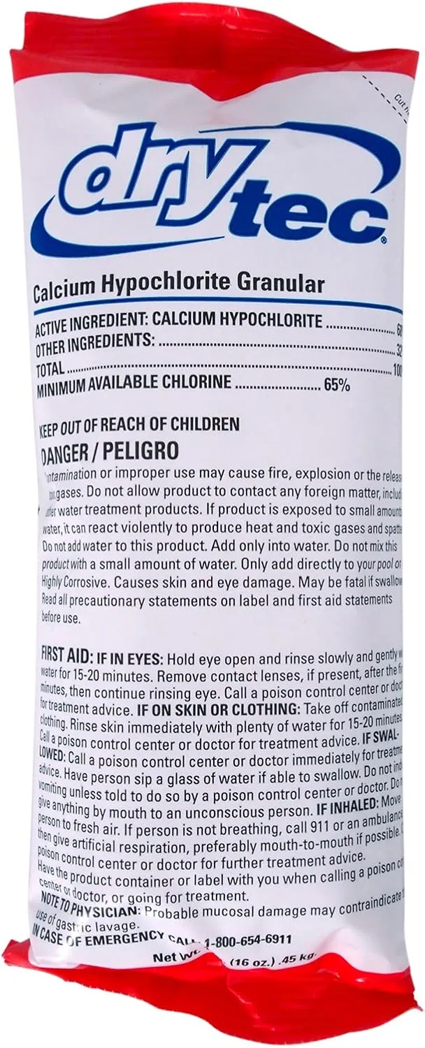 1-1901-24 Calcium Hypochlorite Chlorine Shock Treatment for Swimming Pools, 1-Pound, 24-Pack