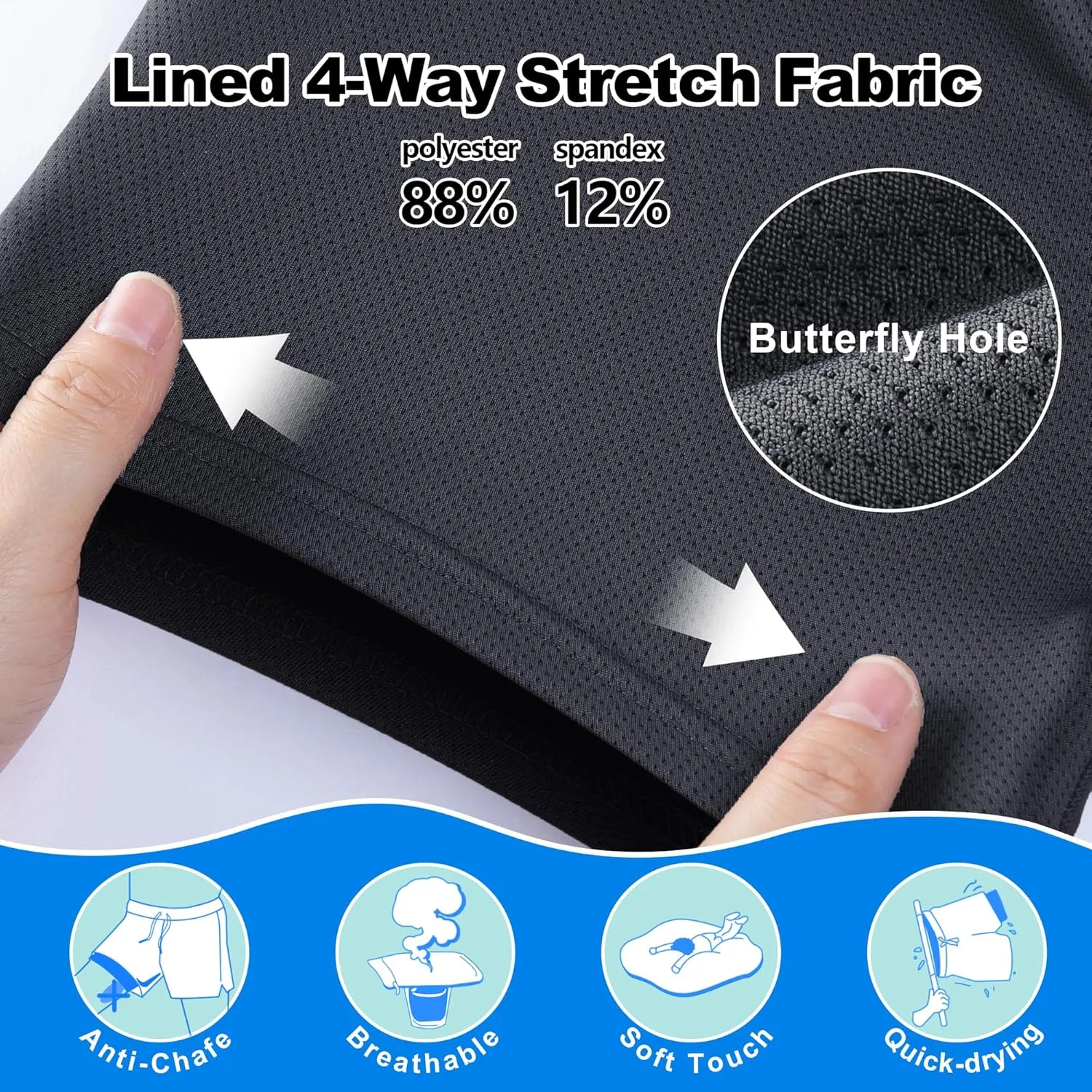 7 Inch Mens Swim Trunks with Compression Liner 2-in-1 Swimming Shorts Stretch Dry Fit Board Shorts Bathing Suit for Men