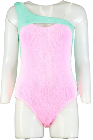 Always on Holiday Mint Green/Pink Cotton Candy One Piece Swimsuit UK S
