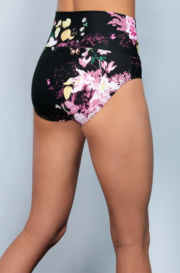 Banded Midrise Bottom - Black Floral - FINAL SALE - FINAL FEW