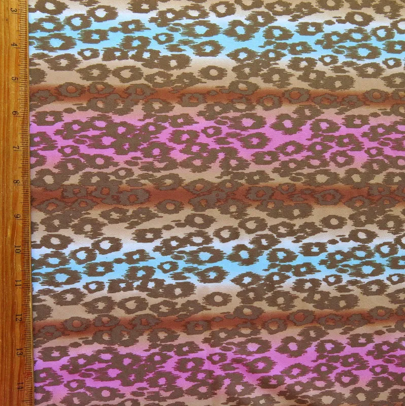 Cheetah Stripes Nylon Spandex Swimsuit Fabric - 34" Remnant