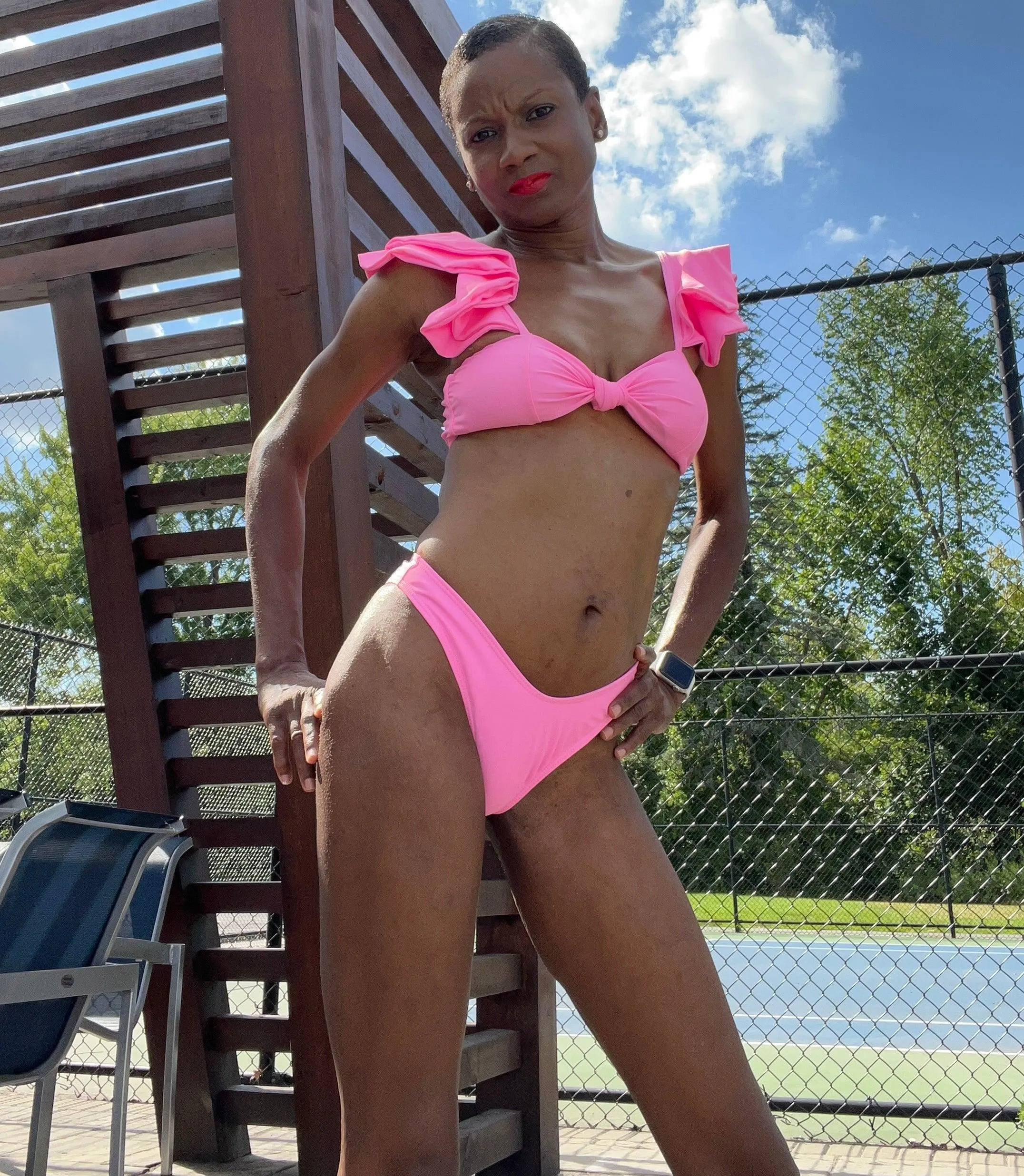 Cophachia Ruffled Sleeve 2 Piece Swimsuit set
