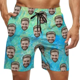 Custom Faces Men's Swim Trunks Quick Dry Beach Shorts Personalized Funny Shorts Customize Your Photo Bathing Suits