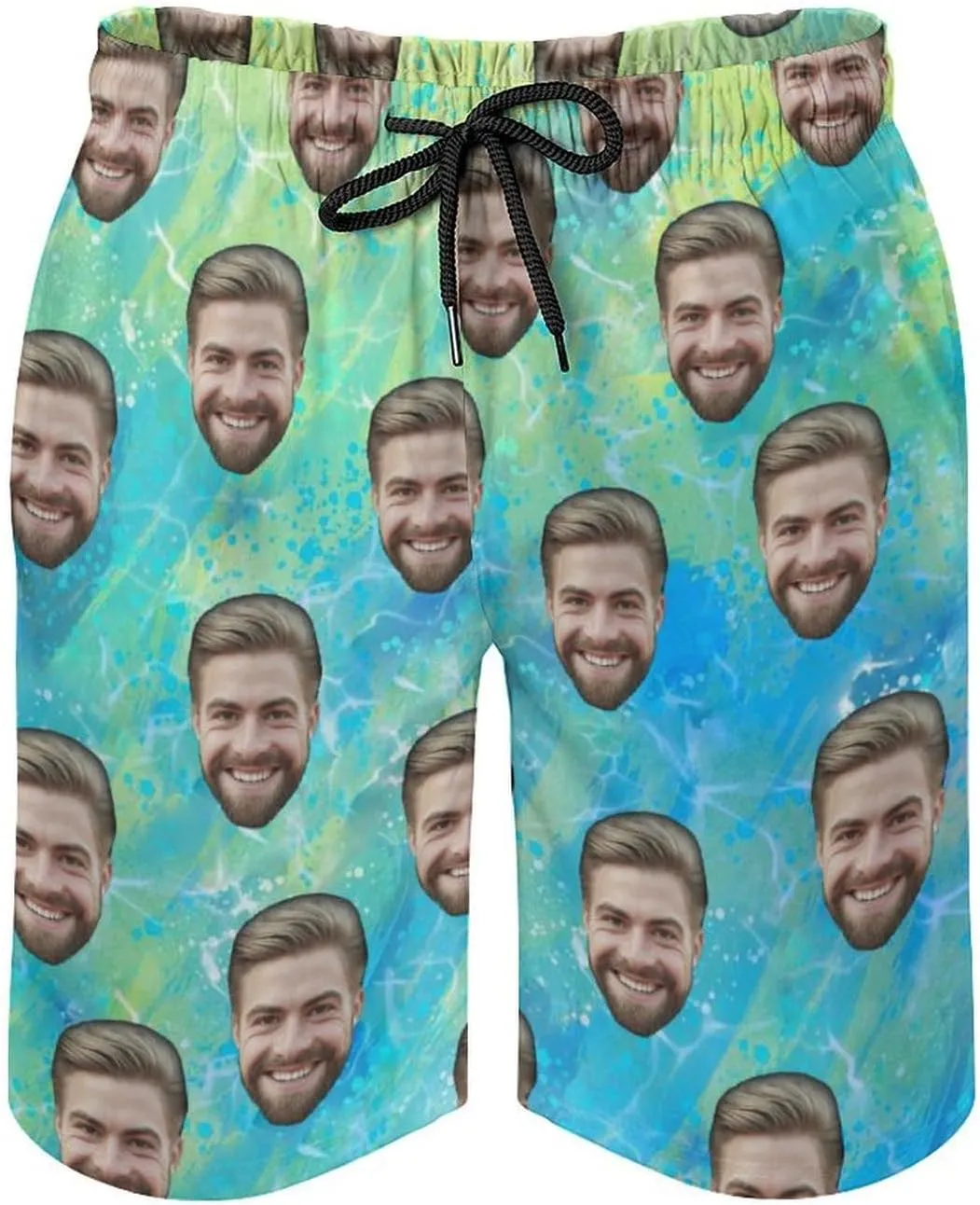 Custom Faces Men's Swim Trunks Quick Dry Beach Shorts Personalized Funny Shorts Customize Your Photo Bathing Suits