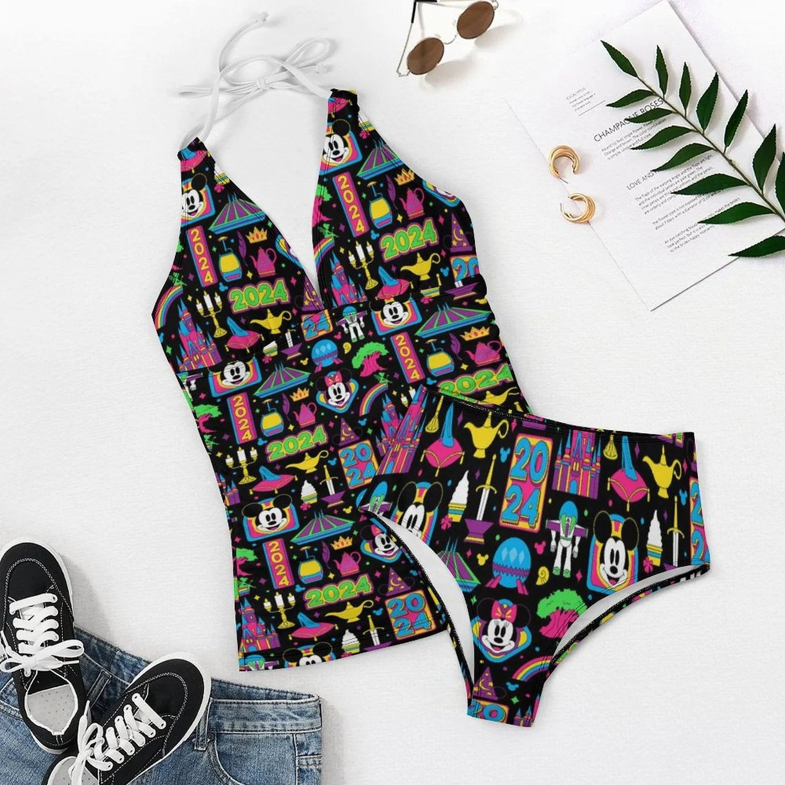 Disney 2024 Dark Women's Split Swimsuit