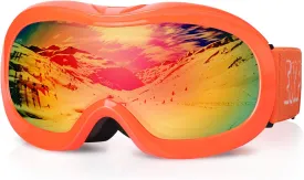 EXP VISION Kids Ski Goggles, Anti-Fog Child Snowboard Goggles Over Glasses Snow Goggles for Boys Girls Toddler Age 3-14