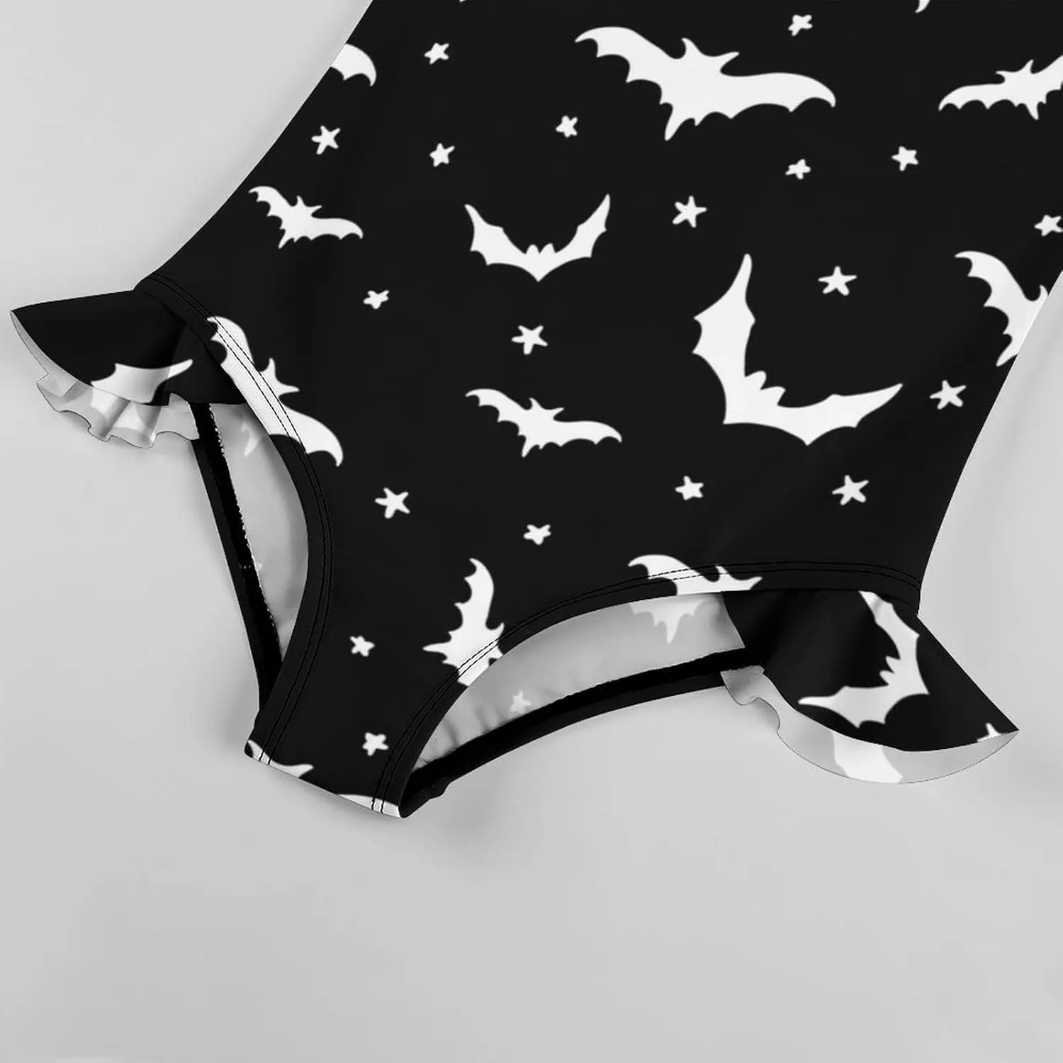 Girls One Piece Swimsuit Cute Alpacas Hearts Stars Ruffles Swimwear Bathing Suits 3-12 Years