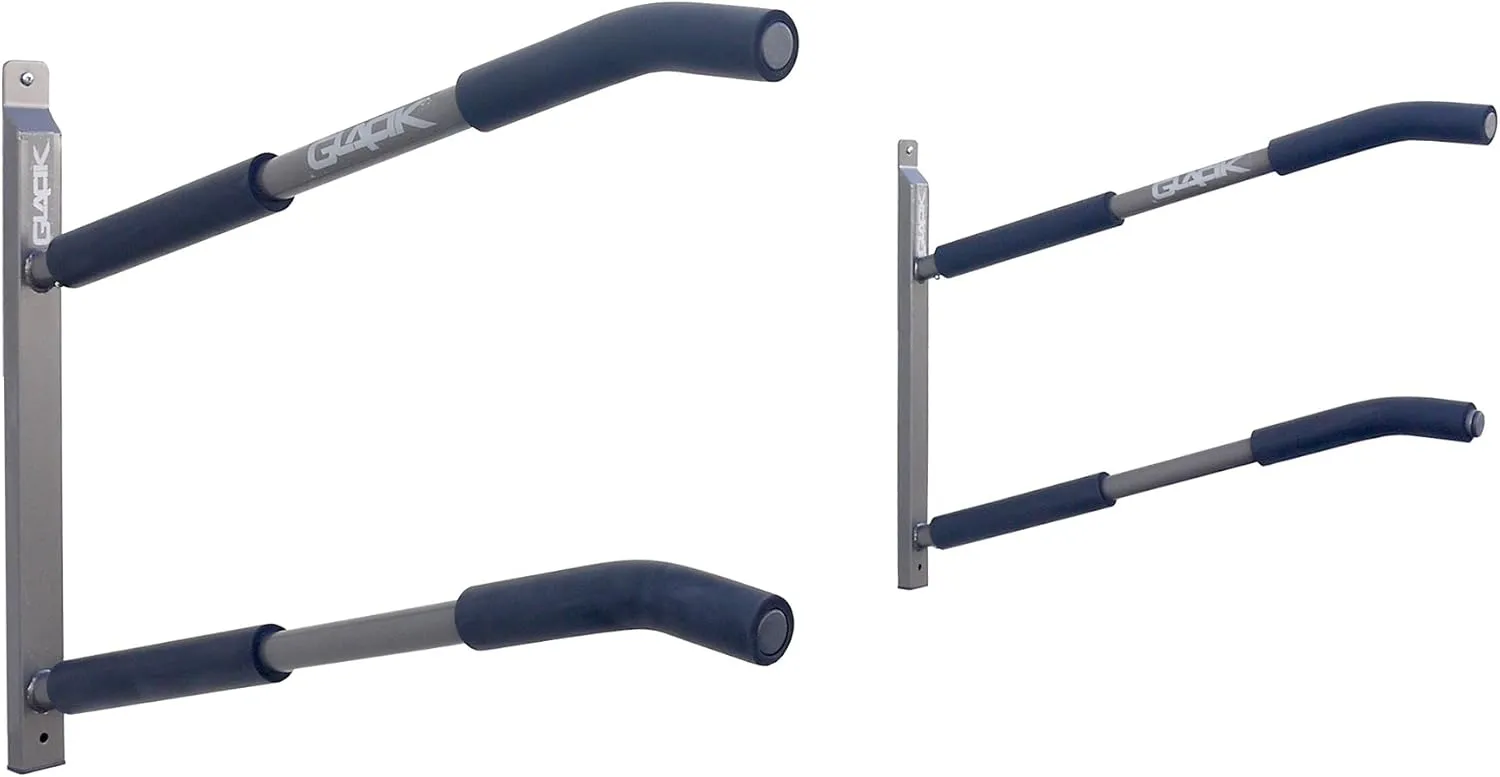 Glacik Wall Mount Storage Rack for SUPs, by Sparehand Paddlesports - Skateboard Wall Mount and Surfboard Rack for Garage Organization - Indoor and Outdoor Wall Hanger Rack