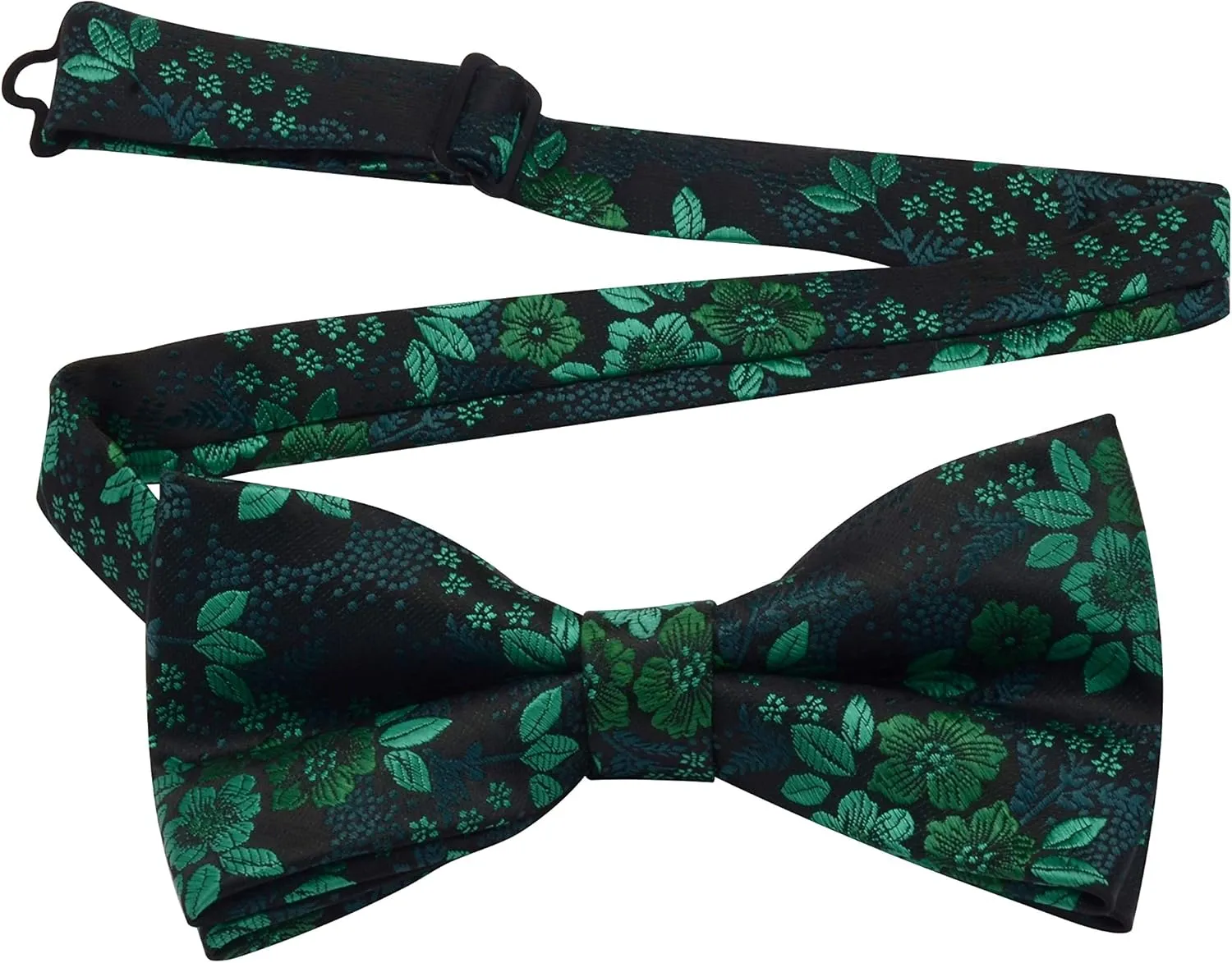 GUSLESON Adjustable Plaid Floral 6 Clips Y Shape Suspenders Pre-tied Bow Tie and Pocket Square Set with Gift Box
