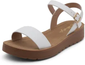 Herstyle Womens Flat Sandals  One Band Ankle Strap Dressy Casual Sandals with Cushioned Footbed | Comfortable Open Toe Walking Shoes for Summer & Daily Wear
