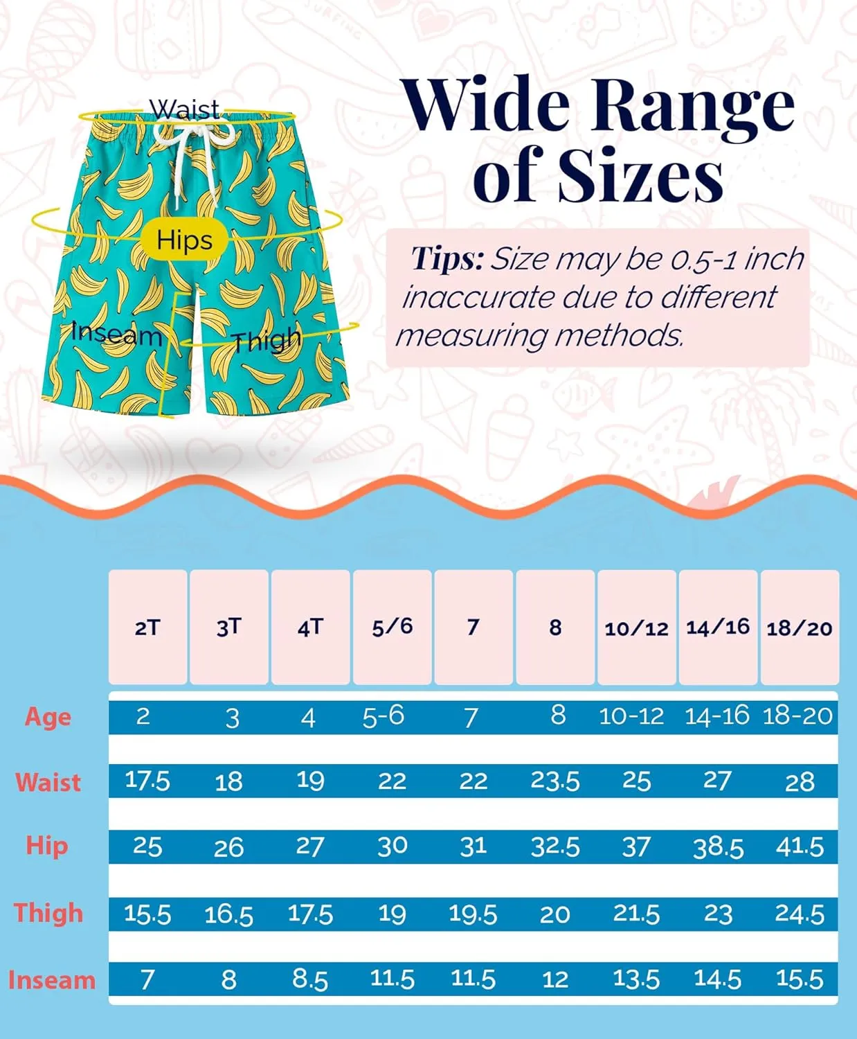 KAILUA SURF Boys' Swim Trunks Quick Dry Board Shorts with Mesh Liner, Sizes 2T-18/20