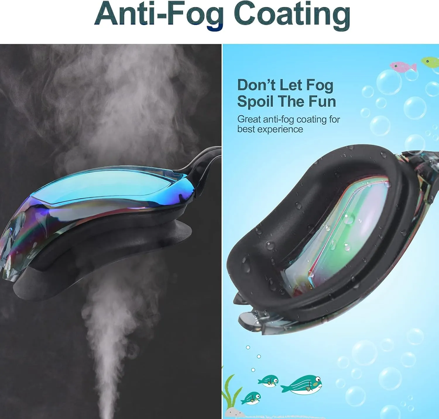 Kids Swim Goggles,2 Pack Anti-Fog Leak Proof Kids Swimming Goggles,Anti-UV Clear Vision Glasses for Children Age 3-14