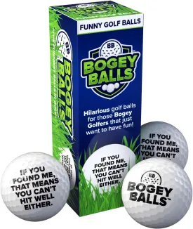 Laughing Smith Funny Bogey Balls 3 Pack - Cool Golf Accessories for Men, Women & Kids - Unique Novelty Gifts for Golfers
