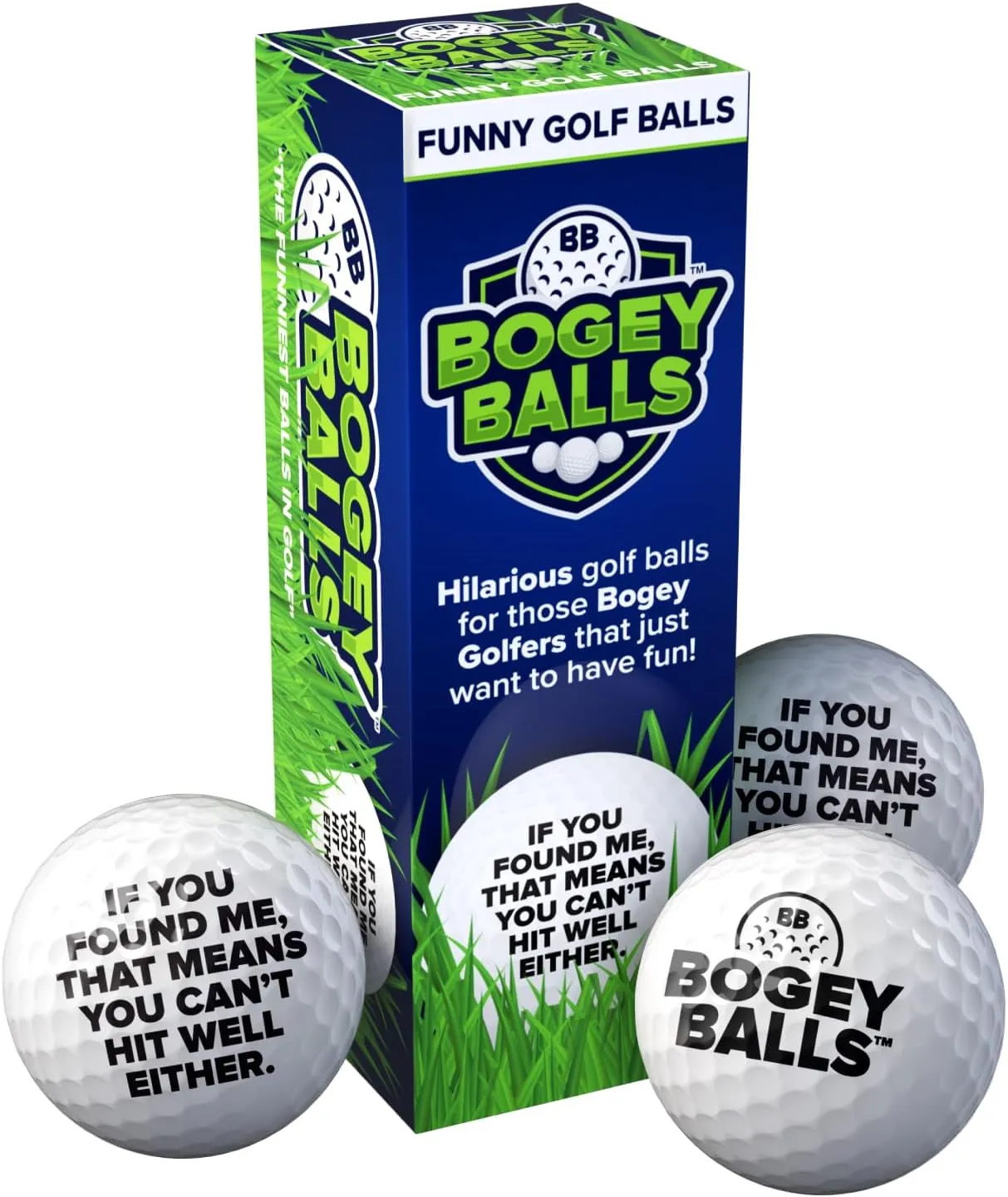 Laughing Smith Funny Bogey Balls 3 Pack - Cool Golf Accessories for Men, Women & Kids - Unique Novelty Gifts for Golfers