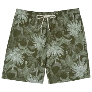 Men's 8" Swim Trunks Boxer Brief Liner | "Hawaiian Rainforest"