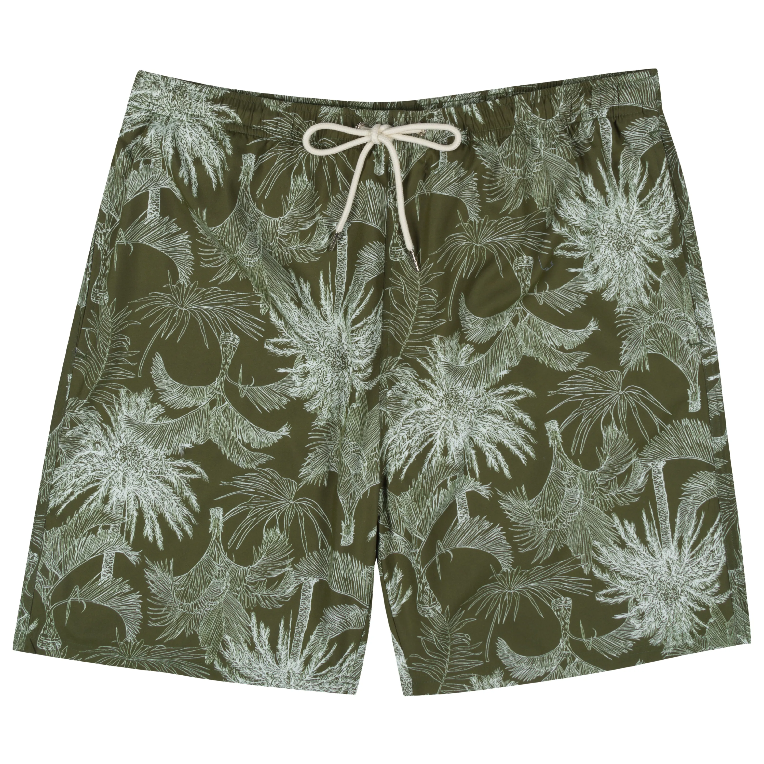Men's 8" Swim Trunks Boxer Brief Liner | "Hawaiian Rainforest"