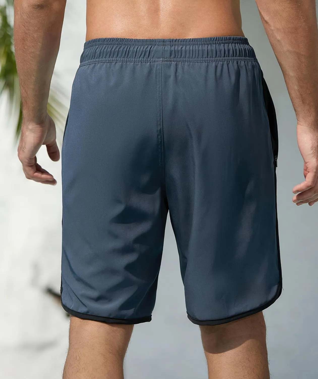 Mens Swim Trunks with Compression Liner 9 Inch Quick Dry Bathing Suit Board Shorts with Zipper Pockets