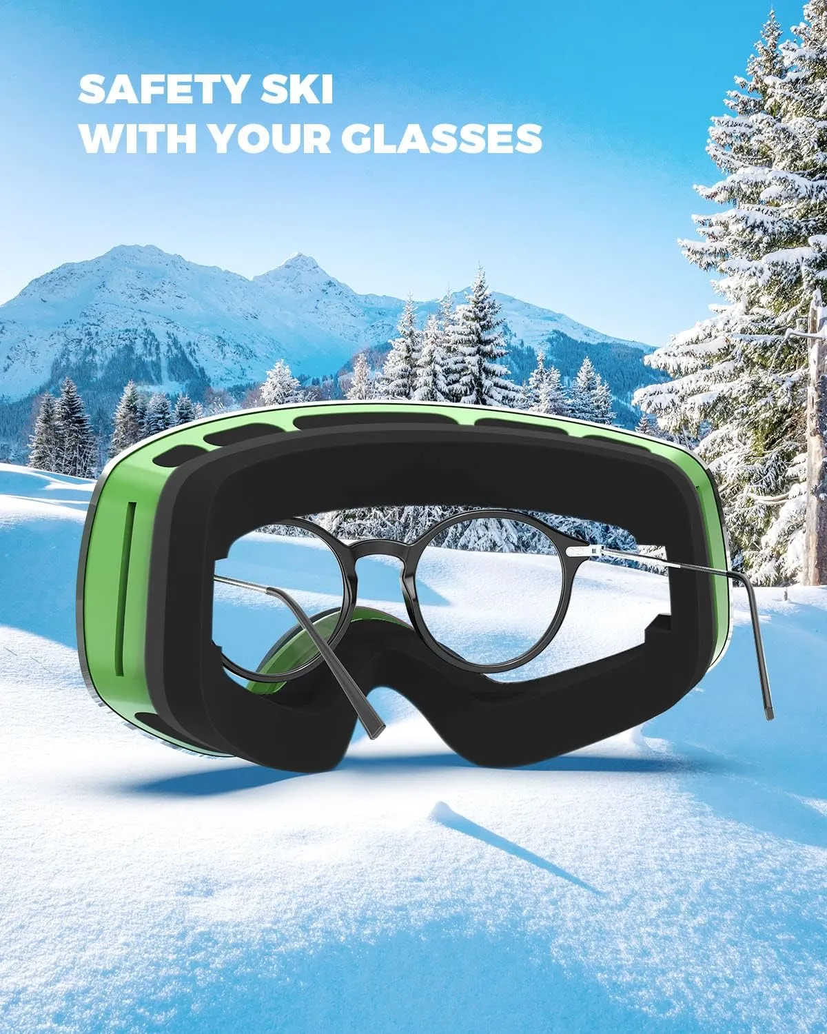 OMID Kids Ski Goggles, Anti-fog UV Protection Snowboard Snow Goggles Boys Girls