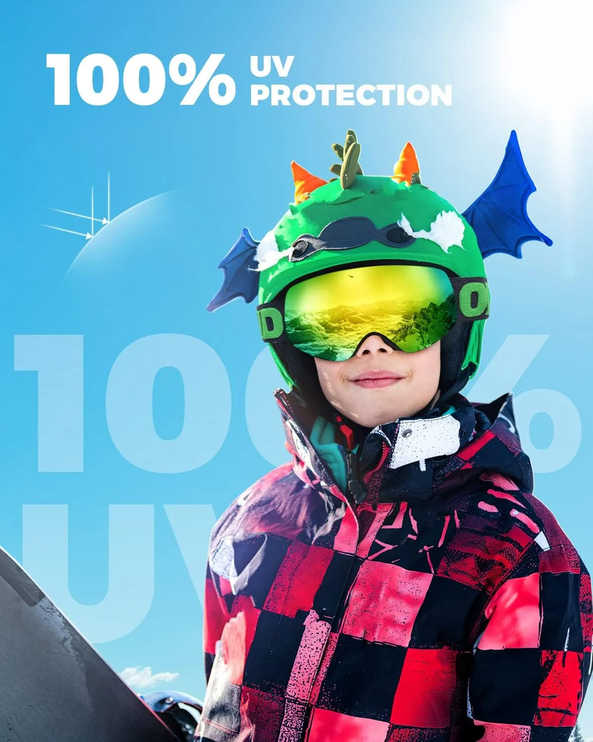 OMID Kids Ski Goggles, Anti-fog UV Protection Snowboard Snow Goggles Boys Girls