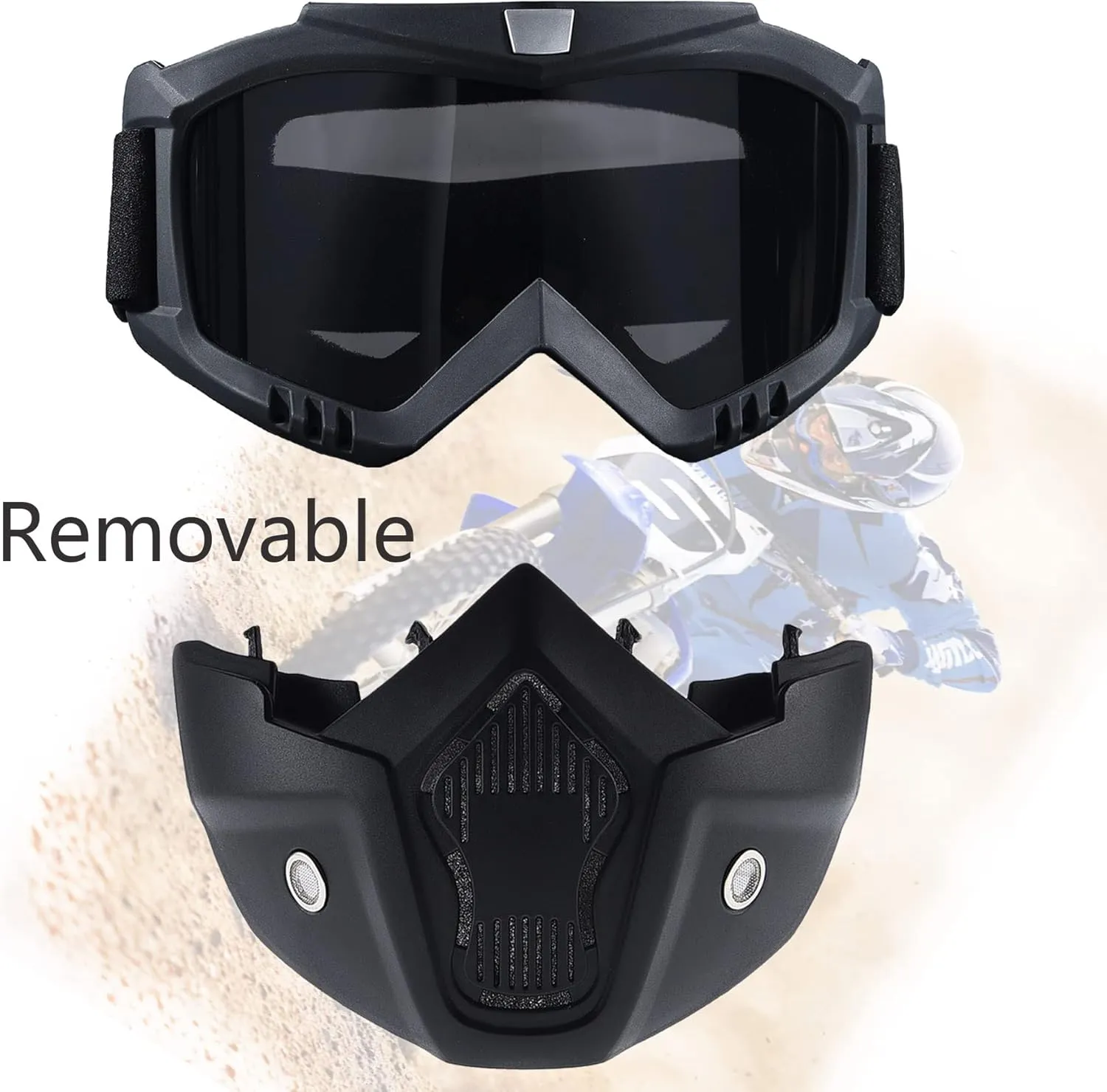 Paintball Mask Anti Fog,Tactical Full Face Mask Ski Mask Goggles Detachable Adjustable,Motorcycle Riding Face Protection