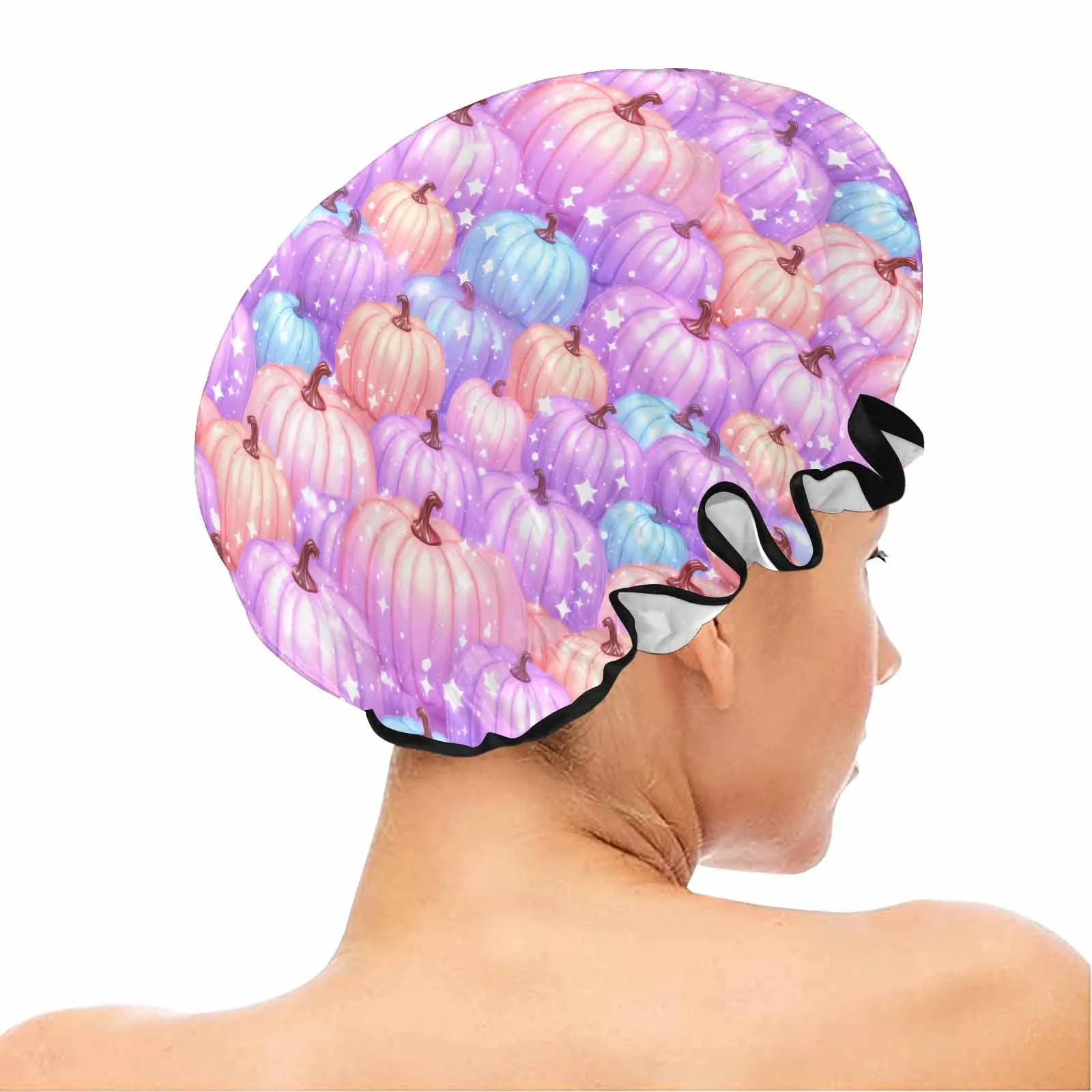 Pastel Pumpkin  Shower Cap