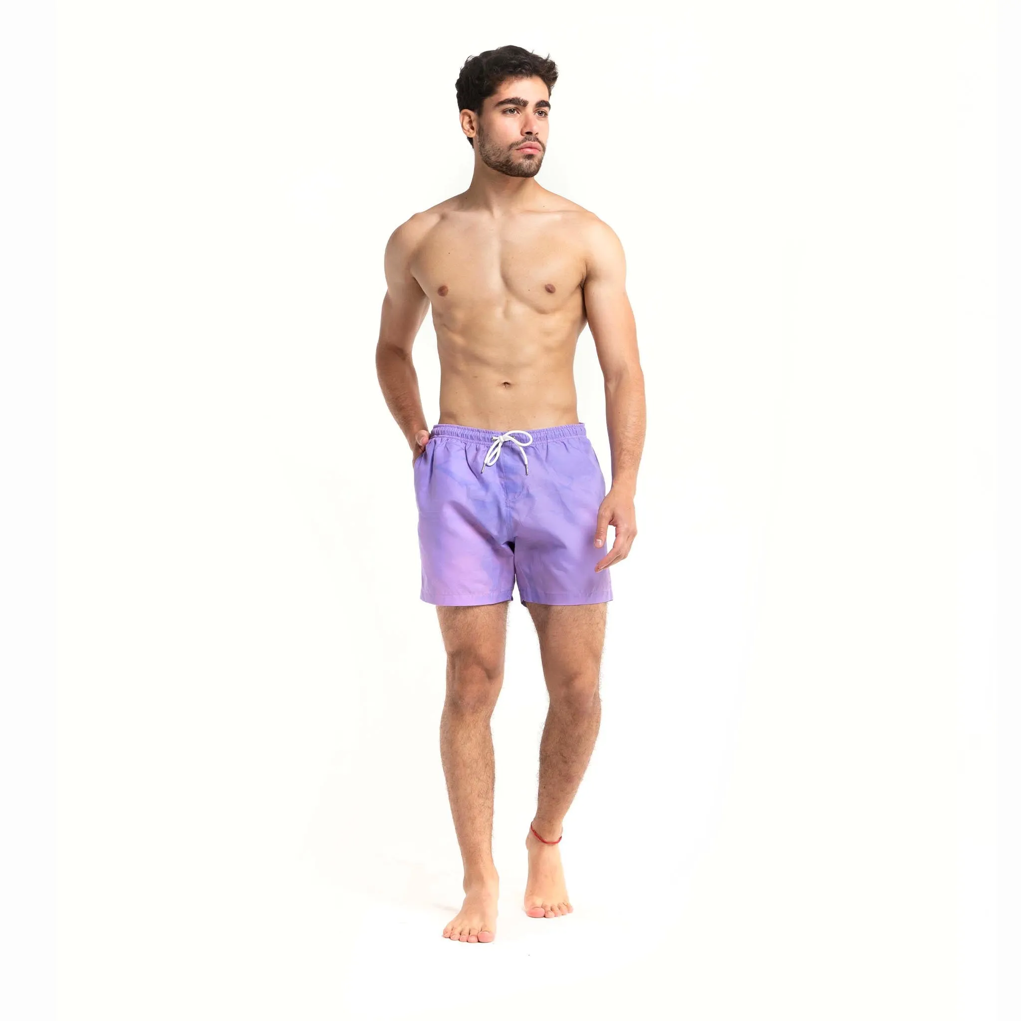 Pink to Purple - 5" Swim Trunks   Color Changing