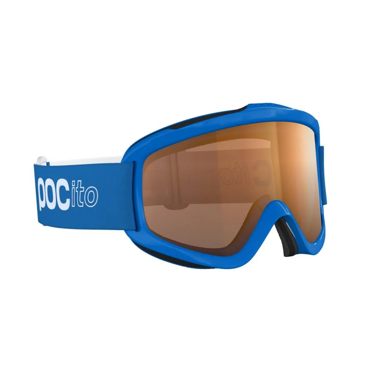 POC POCito Iris Kid's Ski Goggles Partly Sunny Light Orange Lens - Fluorescent Blue Frame