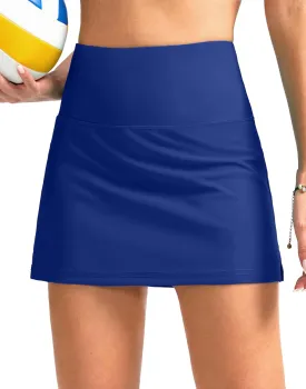 SANTINY Women's High Waisted Swim Skirt with Pocket Tummy Control Tankini Swimsuit Bathing Suit Bottoms for Women