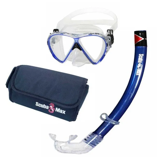 Scuba Max MK-116 Evora 2, SK-209 J Sports Air Supply and Mask Bag Snorkel Combo