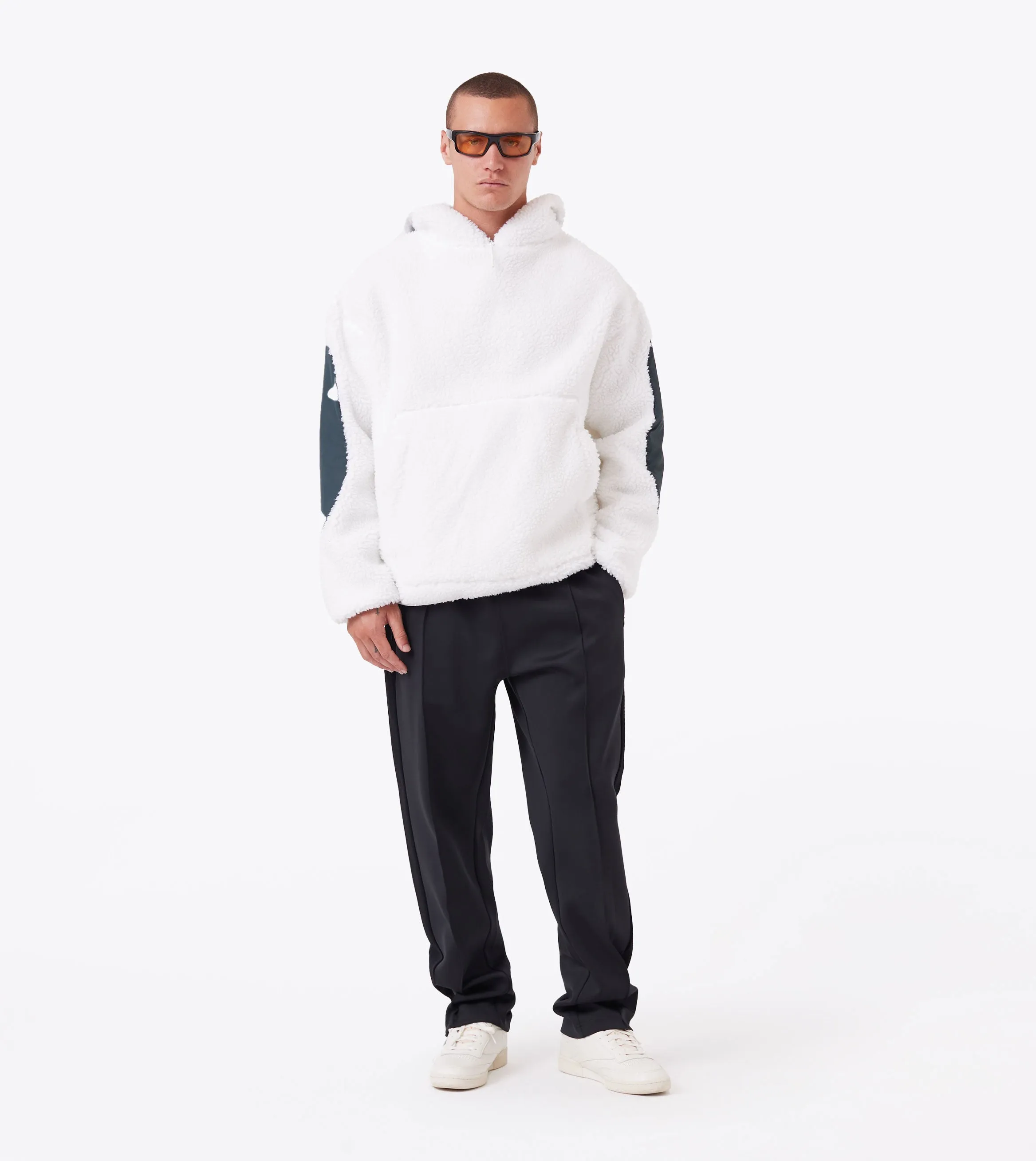 Ski Shearling Hoodie White/Forest