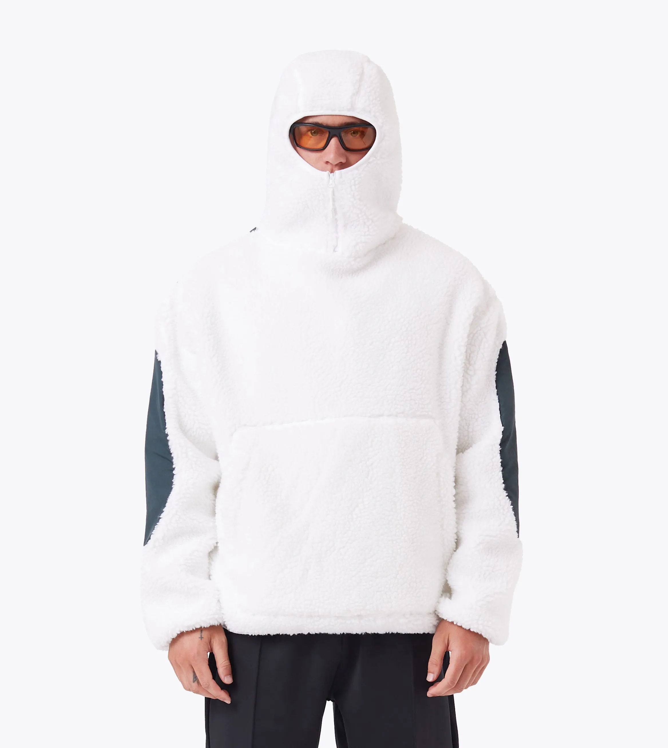 Ski Shearling Hoodie White/Forest