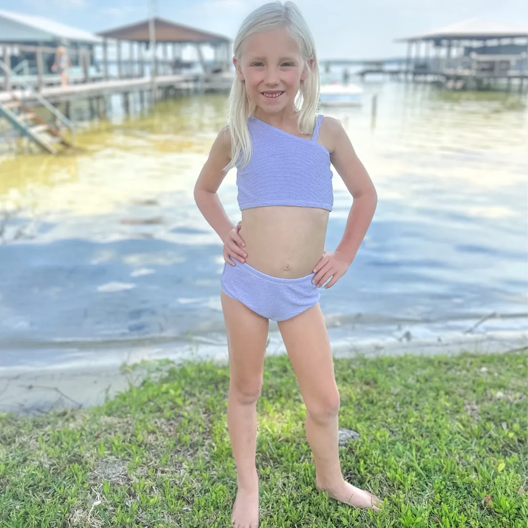 Two-Piece Textured Swimsuit - Lavender