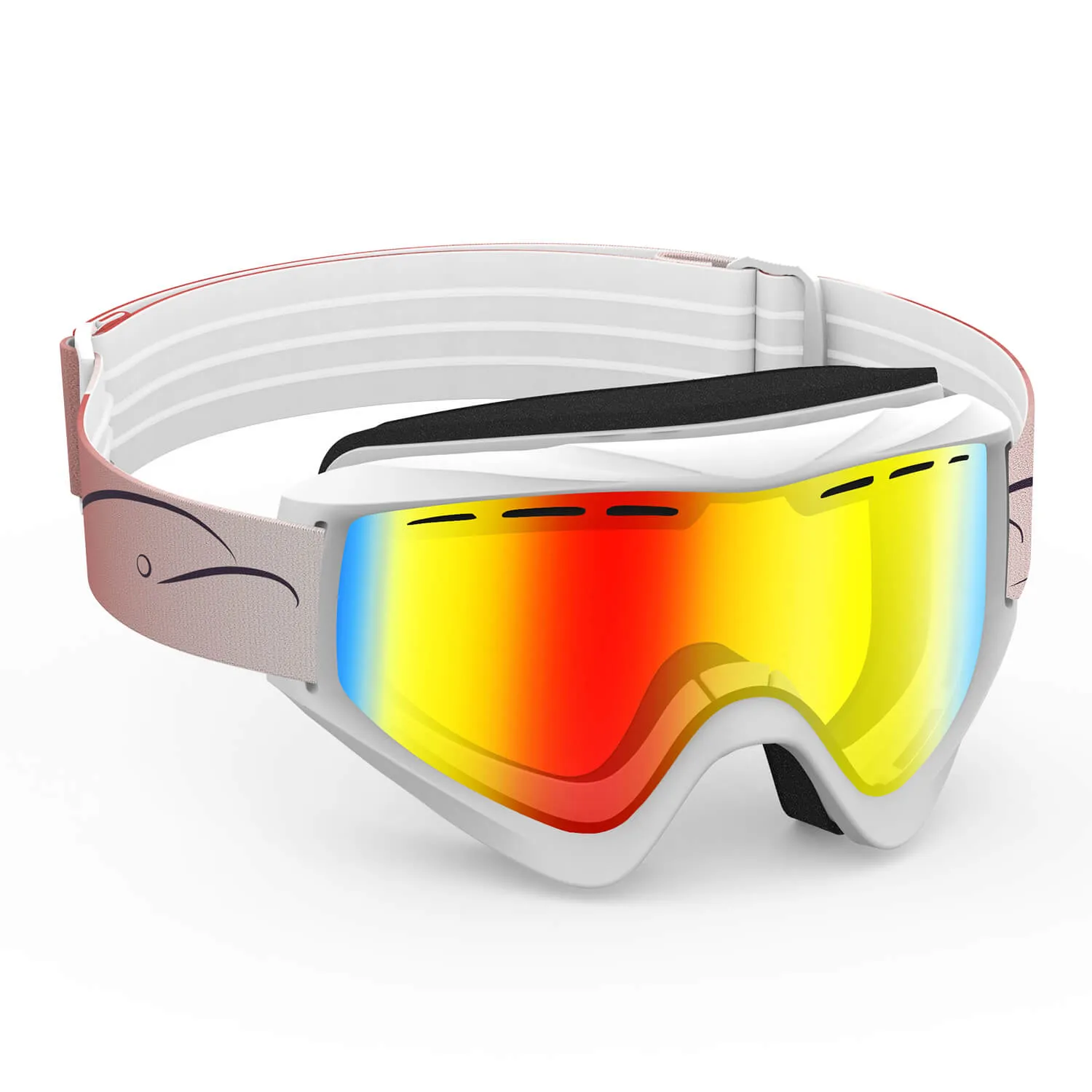 White Frame Snow Goggles