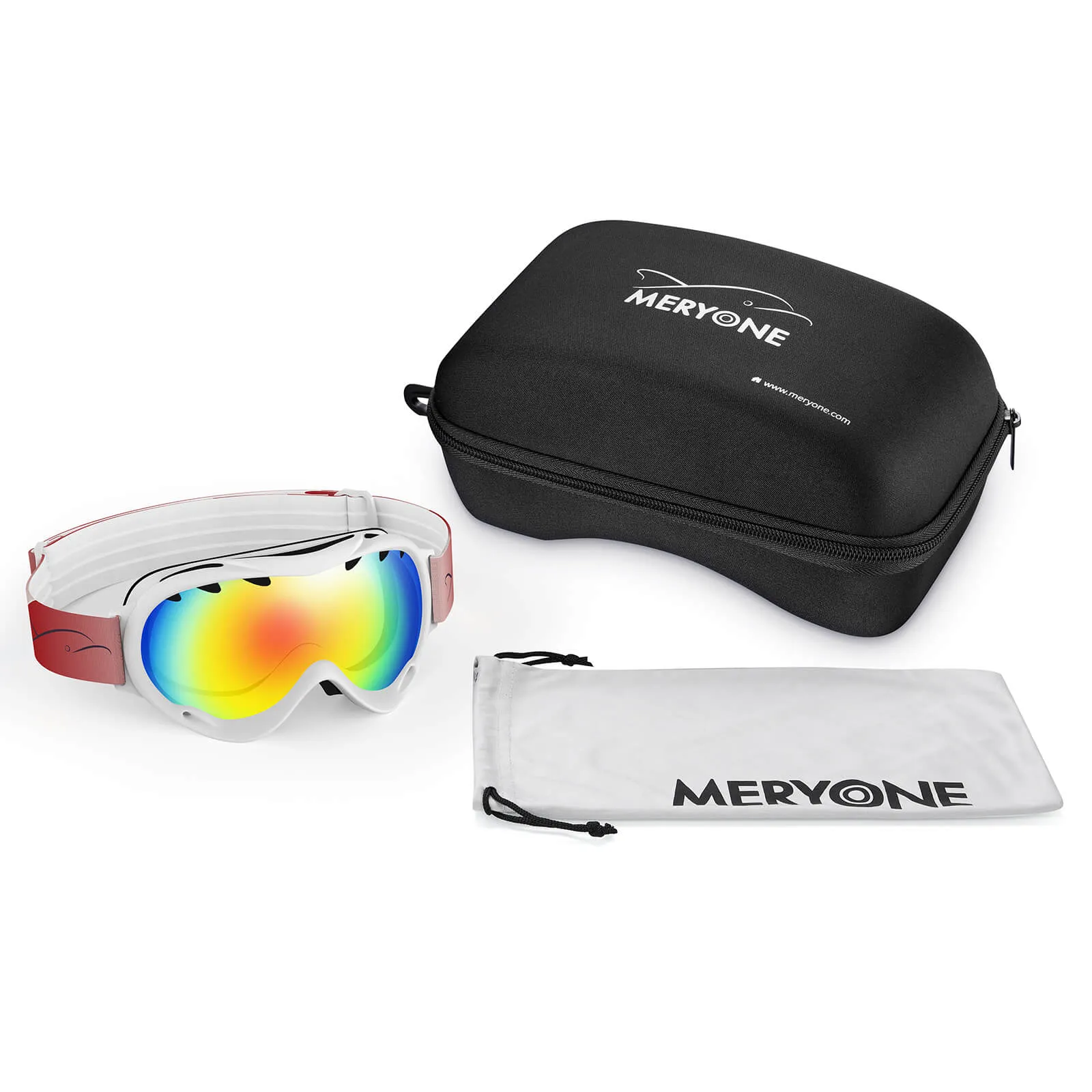 White plated Snow Goggles(Cylindrical)