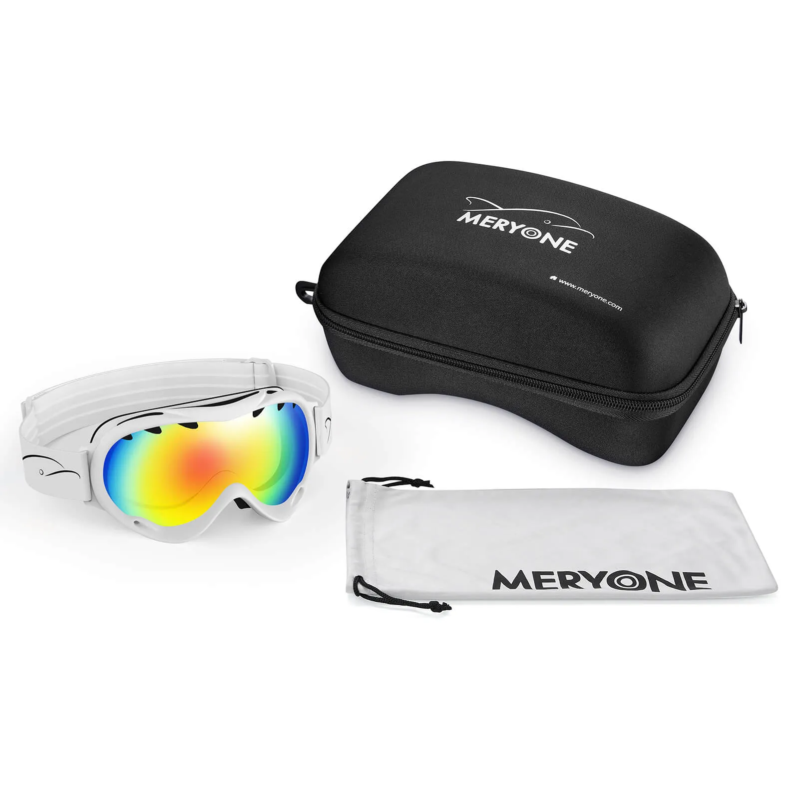 White plated Snow Goggles(Cylindrical)