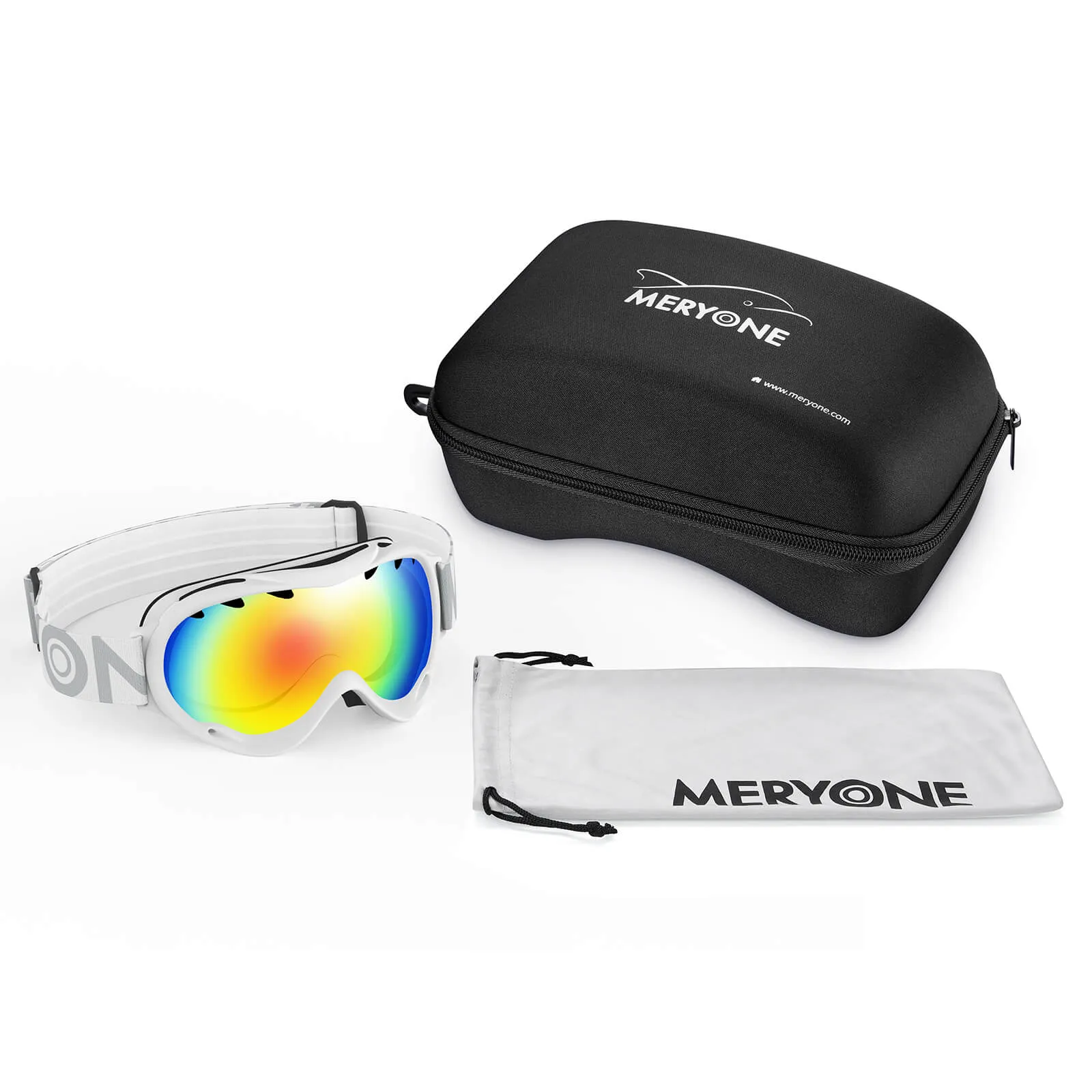 White plated Snow Goggles(Cylindrical)