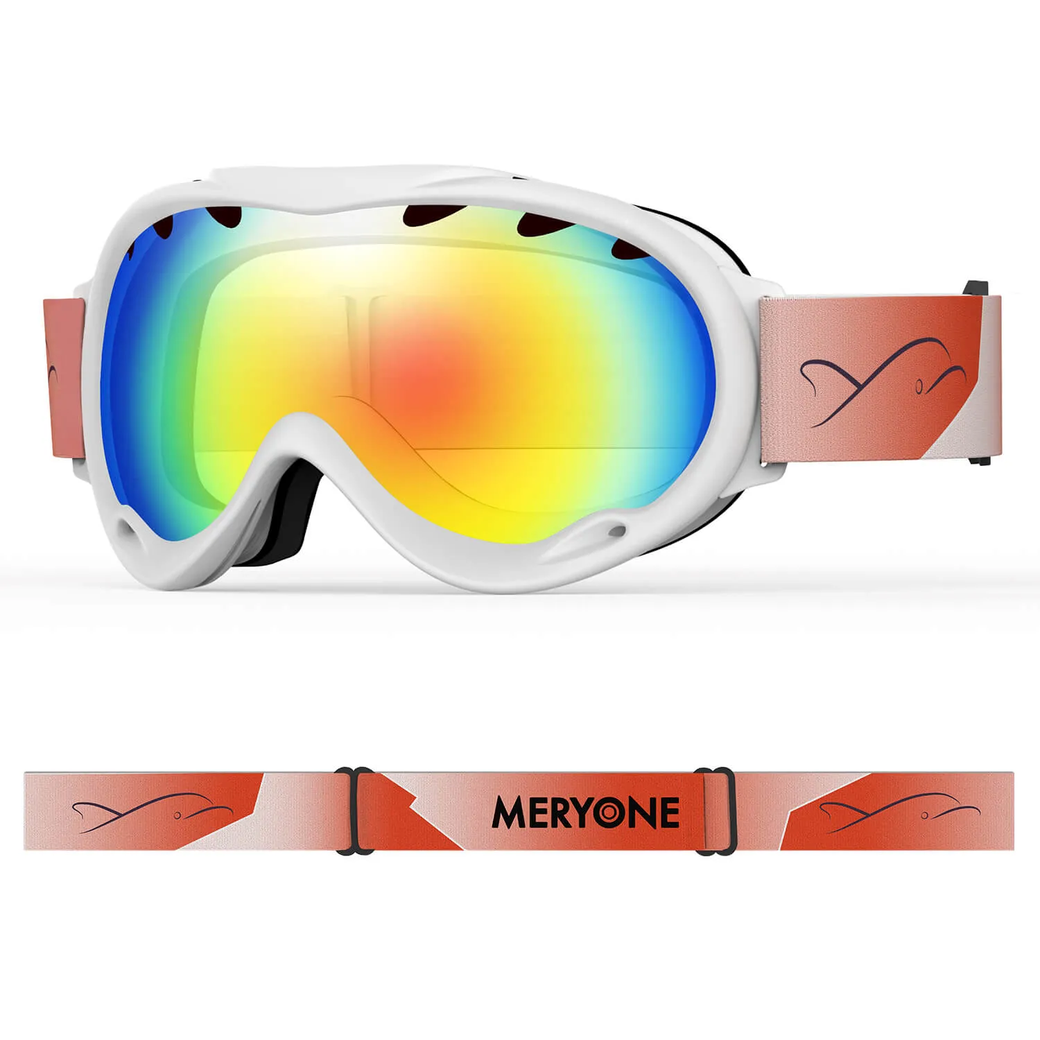 White plated Snow Goggles(Cylindrical)