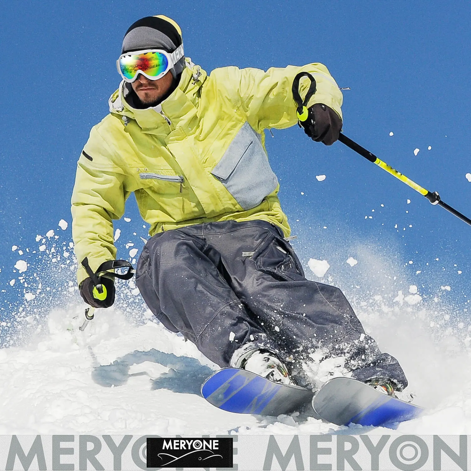White plated Snow Goggles(Cylindrical)