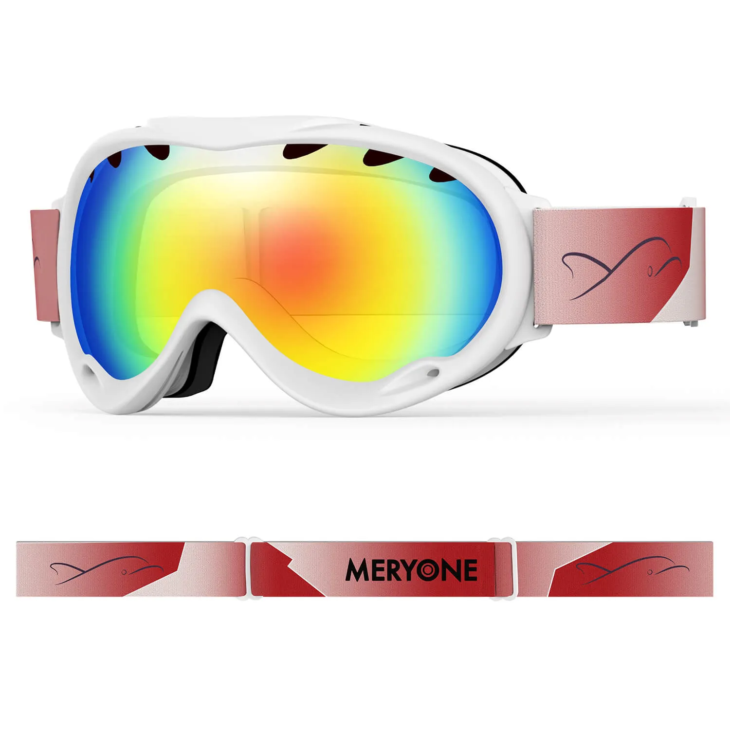 White plated Snow Goggles(Cylindrical)