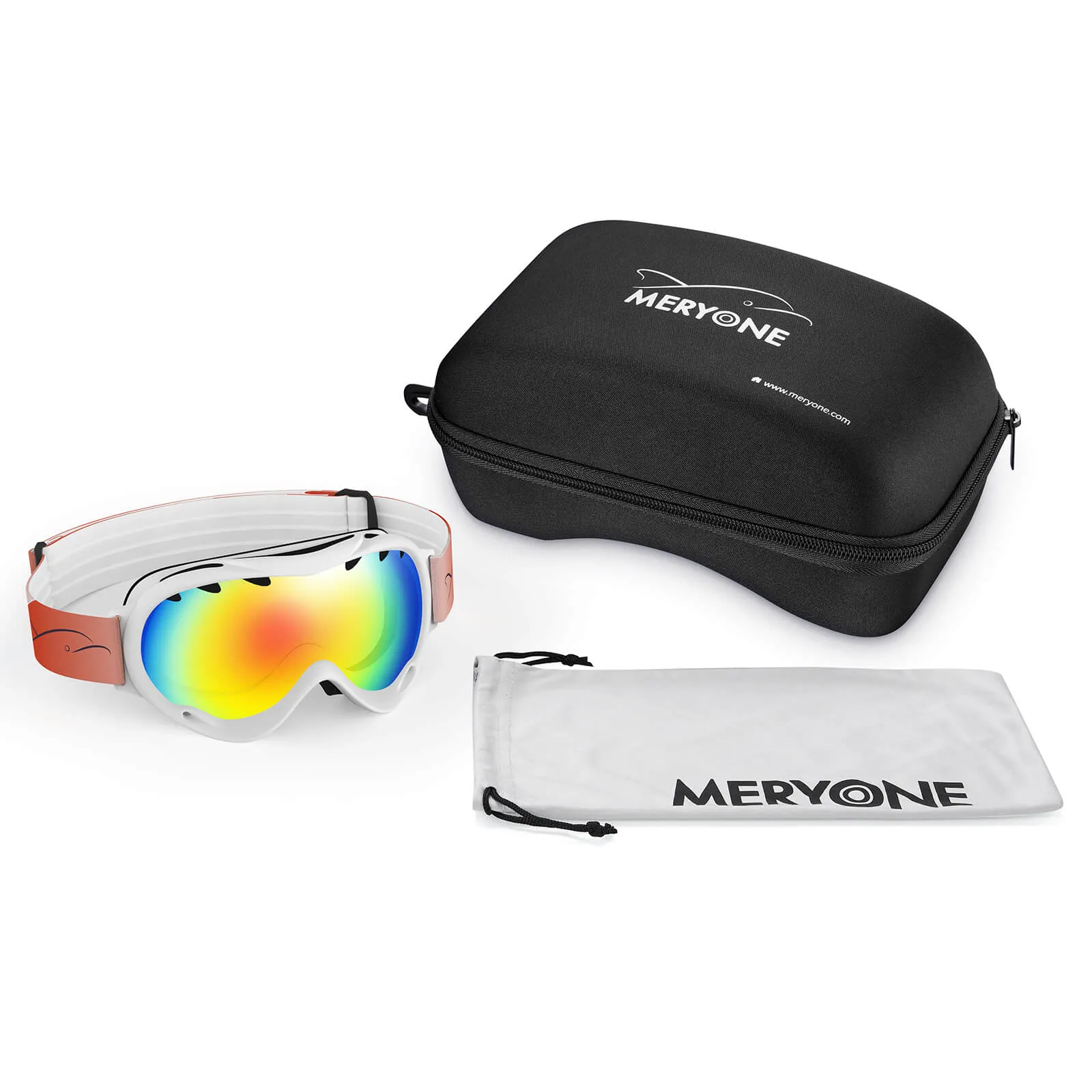 White plated Snow Goggles(Cylindrical)