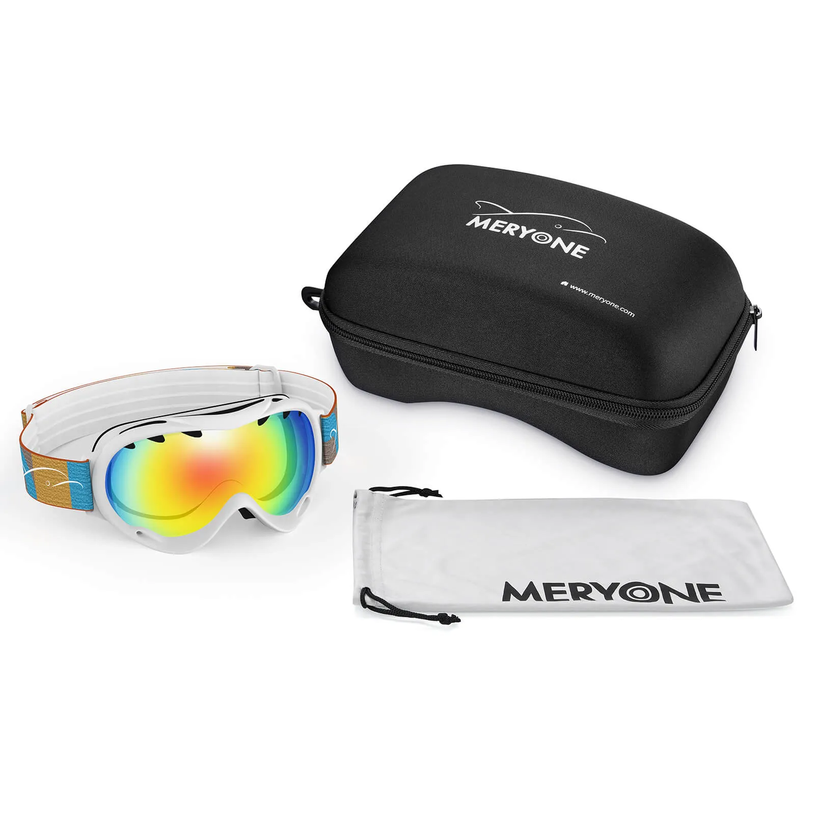 White plated Snow Goggles(Cylindrical)