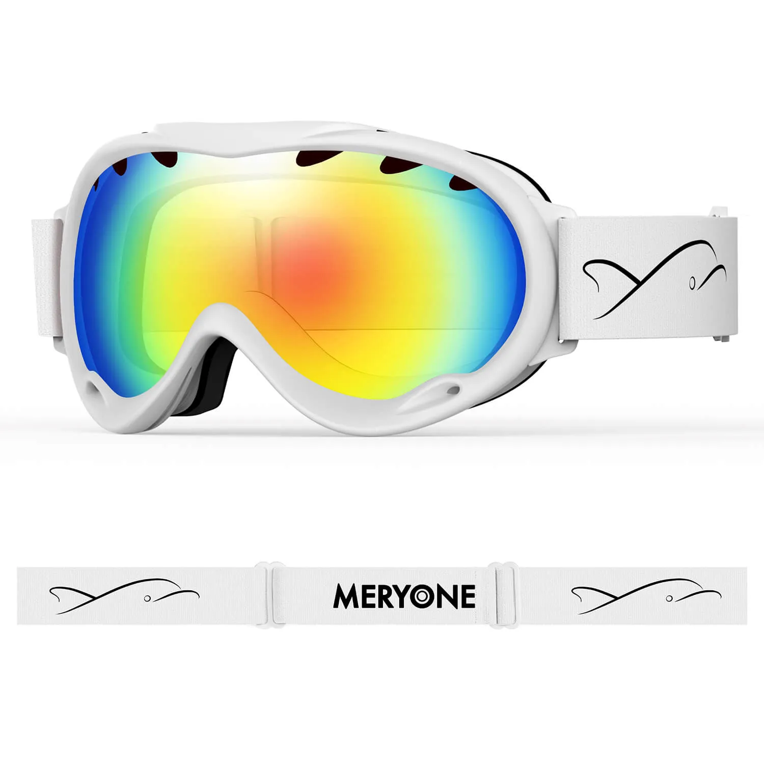 White plated Snow Goggles(Cylindrical)
