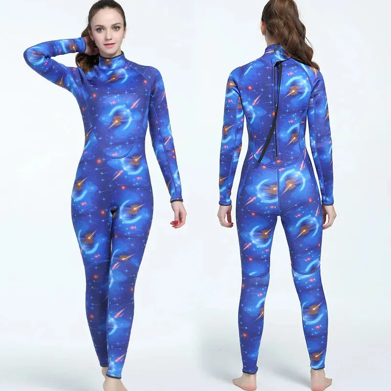 Women 3mm Neoprene Zipper Swimsuit Full Body Jumpsuits Wetsuits Swimming Surfing