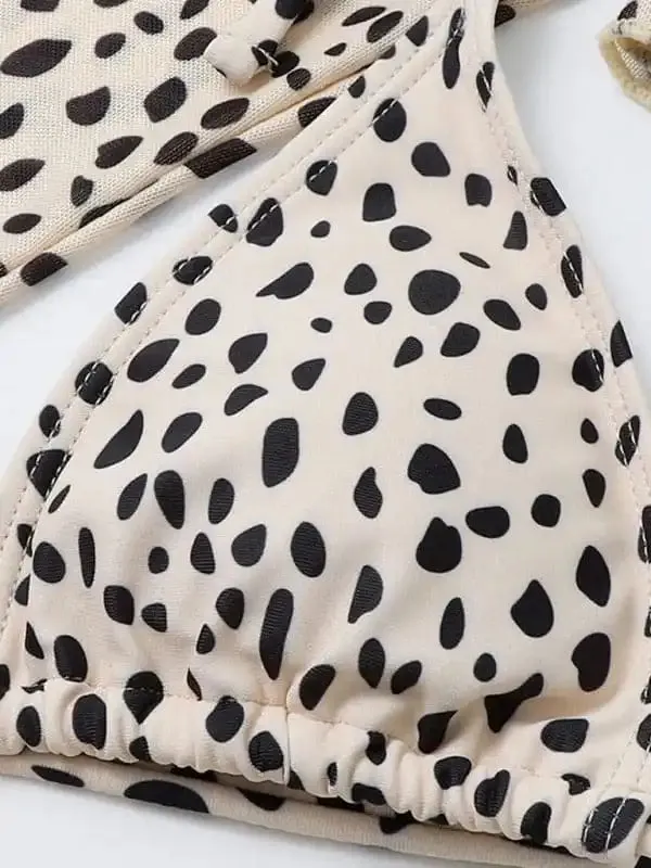 Women’s Polka Dot Print Three Piece Bikini Sets