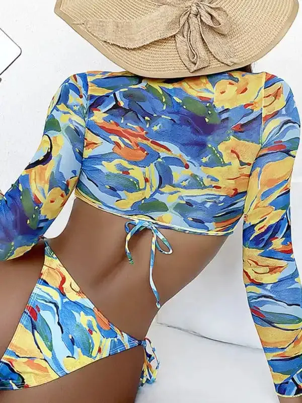 Women’s Polka Dot Print Three Piece Bikini Sets