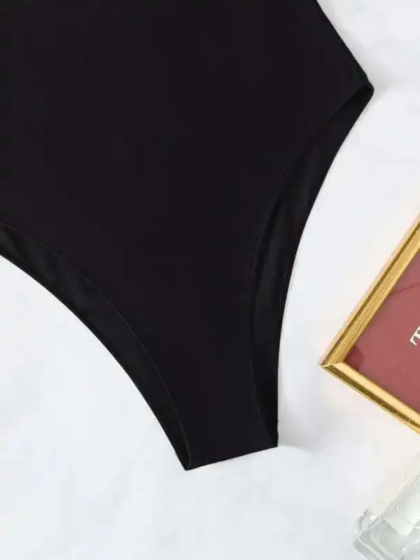 Women’s rivet decor push-up one-piece swimwear