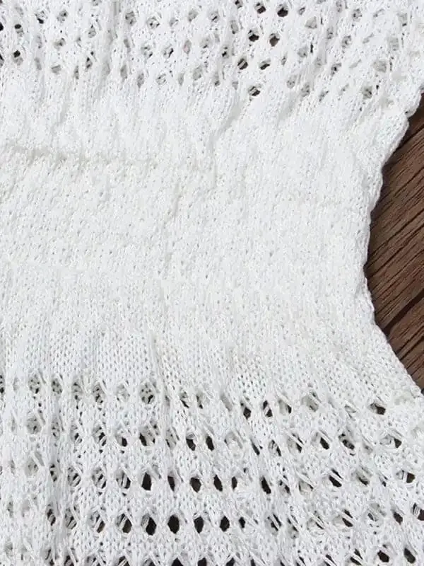 Women’s Solid Color Open Knit Cover Up Dress