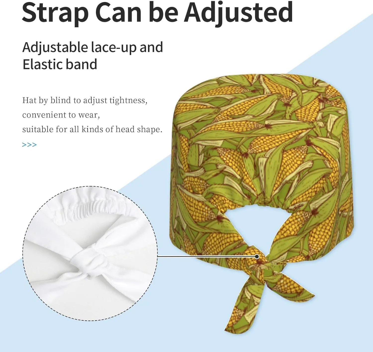 Working Cap Scrub Cap with Sweatband Adjustable Unisex Women Tie Back Hat Nurse Surgical Caps
