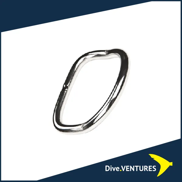 XDEEP Bent D-ring 25 Pieces / Pack (6mm Thick)